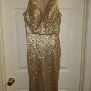 Gold sequin dress